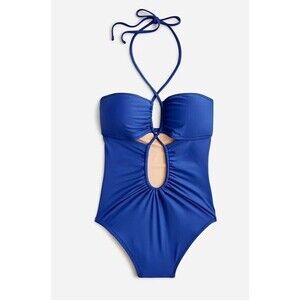 J. Crew Royal Blue Halter One-Piece Swimsuit